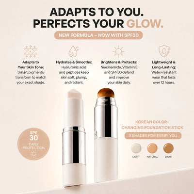 Base de maquillaje coreana que cambia de color en barra 